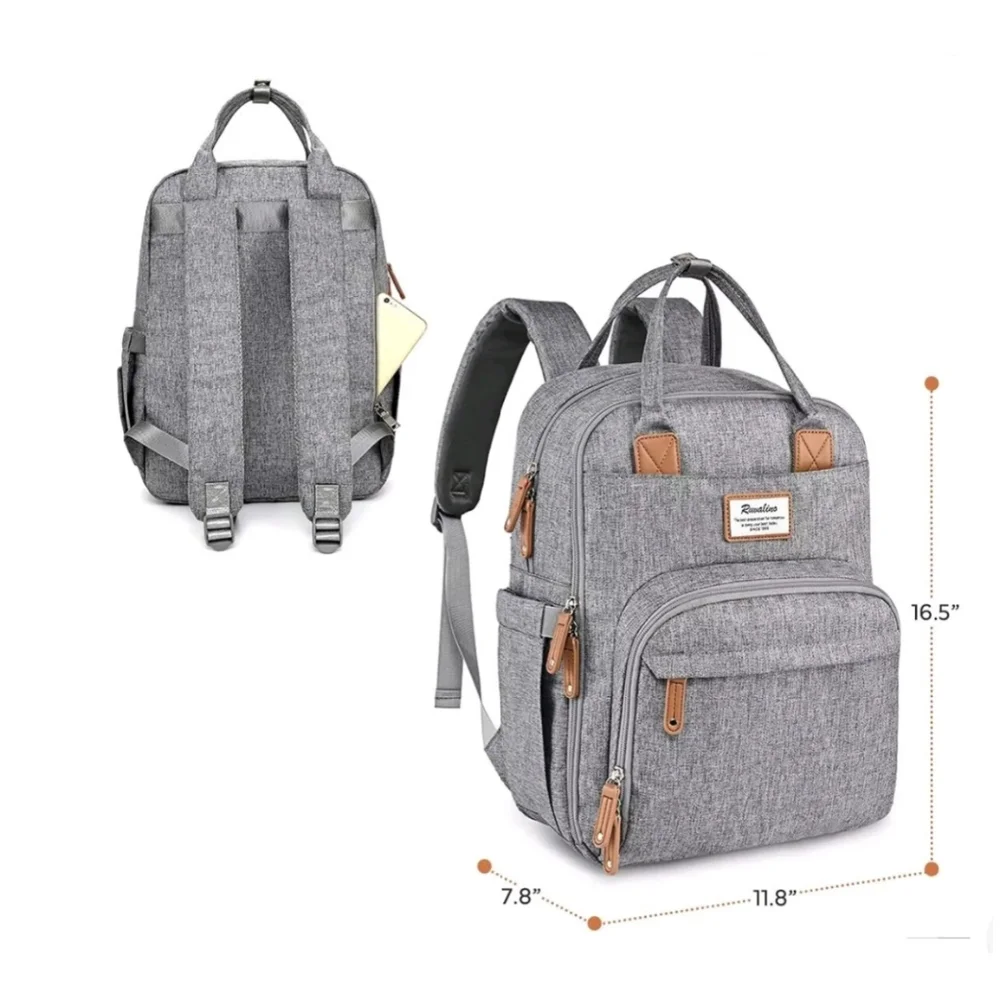 RUVALINO Diaper Bag Backpack Multifunction Travel Back Pack Baby Items Heather - Picture 11 of 11